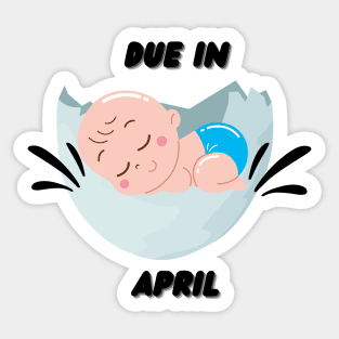 Due in April Baby Gift Sticker